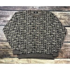 VTG TSR USA Sweater Mens Medium Textured 3D Knit Coogi Lookalike Pullover